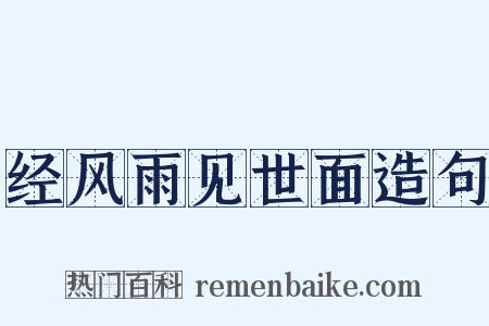 经风雨见世面造句是什么意思的图片